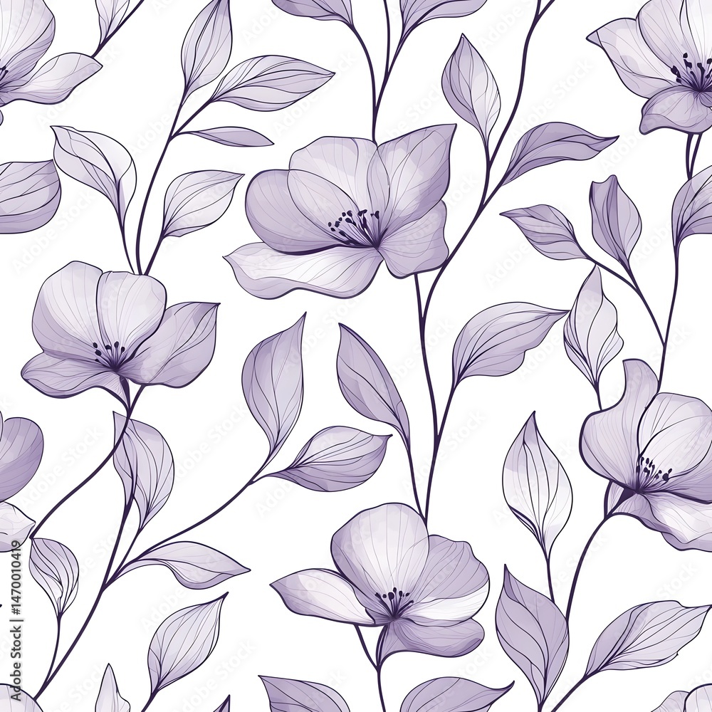 Elegant floral pattern design on a white background. Elegant floral pattern design on a white background.
