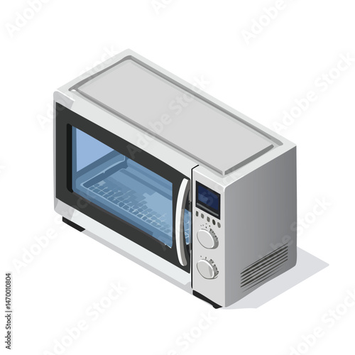 microwave Vector Illustration with Flat Design, Clean Line Art, and Modern Minimalist AestheticArt.