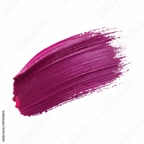 smooth glossy paint or lipstick swatch stroke in red colour isolated on transparent background