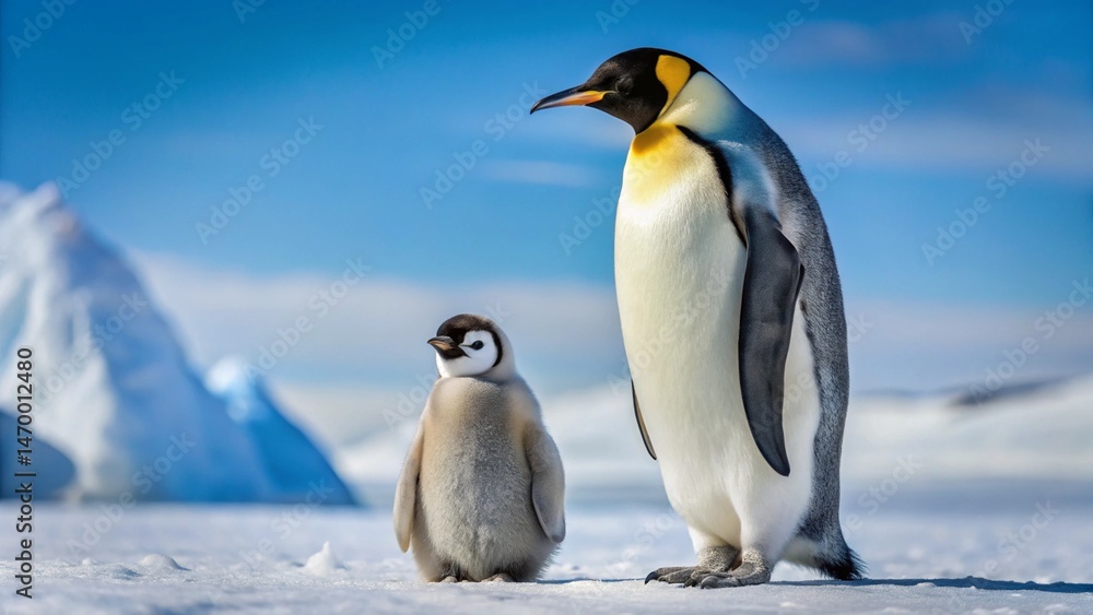 Fototapeta premium two penguins on a rock