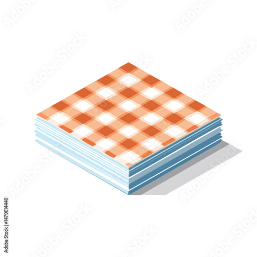 Kitchen towel Vector Illustration with Flat Design, Clean Line Art, and Modern Minimalist AestheticArt.