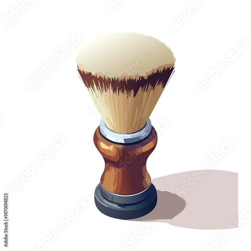 Shaving brush Vector Illustration with Flat Design, Clean Line Art, and Modern Minimalist AestheticArt.