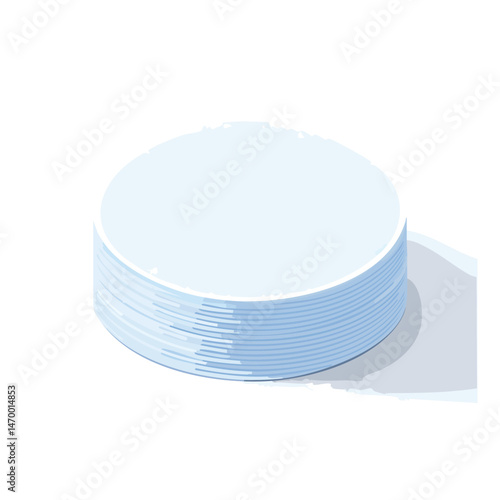 Cotton pad Vector Illustration with Flat Design, Clean Line Art, and Modern Minimalist AestheticArt.