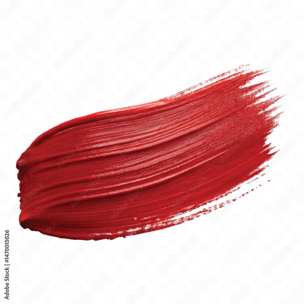 smooth glossy paint or lipstick swatch stroke in red colour isolated on transparent background smooth glossy paint or lipstick swatch stroke in red colour isolated on transparent background