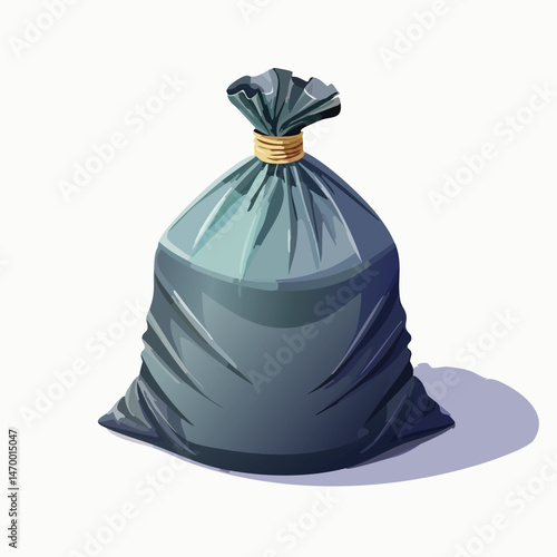 Trash bag Vector Illustration with Flat Design, Clean Line Art, and Modern Minimalist AestheticArt.