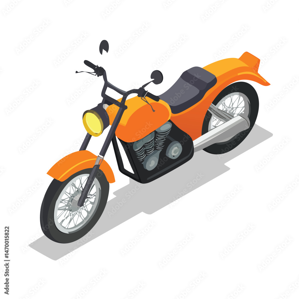 Obraz premium Motorcycle Vector Illustration with Flat Design, Clean Line Art, and Modern Minimalist AestheticArt.