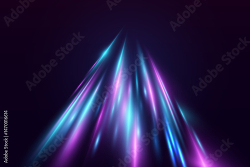Light trails, motion blur effect. High-speed light effect. Vector illustration. EPS 10.