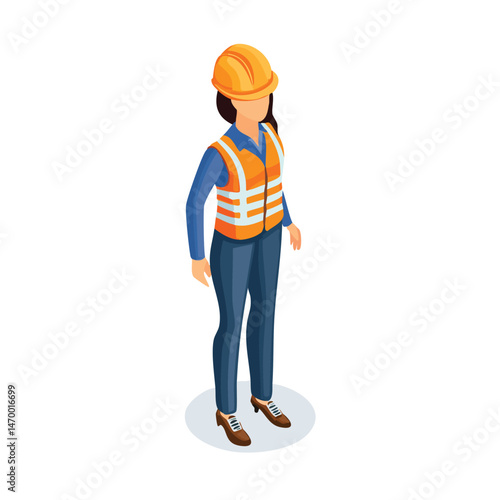 Construction worker Vector Illustration with Flat Design, Clean Line Art, and Modern Minimalist AestheticArt.