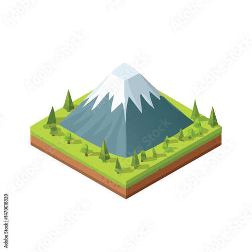Mount Kilimanjaro, Kilimanjaro Region, Tanzania Vector Illustration with Flat Design, Clean Line Art, and Modern Minimalist AestheticArt.