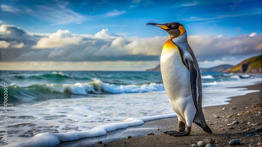 Fototapeta premium penguins on the beach