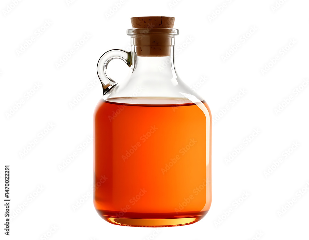 Glass Bottle of Amber Liquid with Cork Glass Bottle of Amber Liquid with Cork