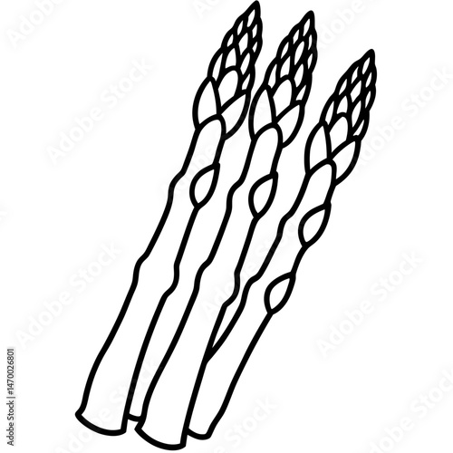 black and white asparagus stalks clip art preview