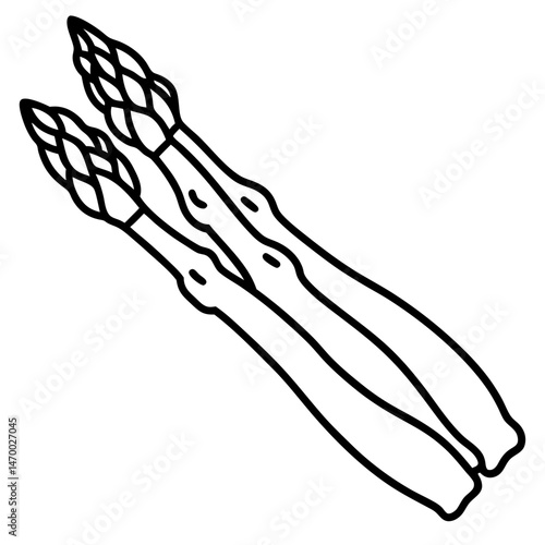 black line art asparagus stalks clip art preview