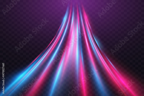 Light trails, motion blur effect. High-speed light effect. Vector illustration. EPS 10.