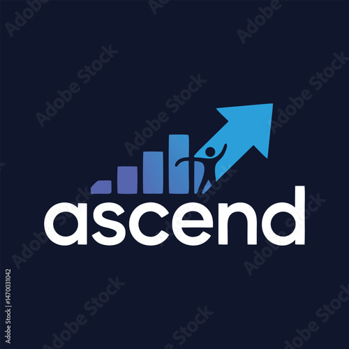 Ascend Logo Design Growth Success Progress Arrow Upward