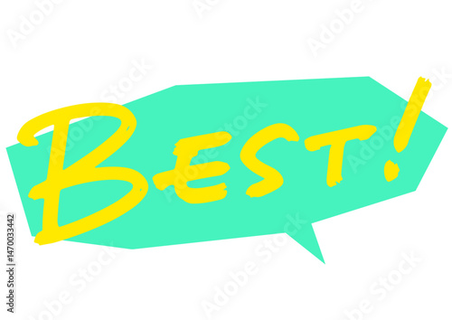 注目を集める 、英語の手書き文字素材「BEST!」