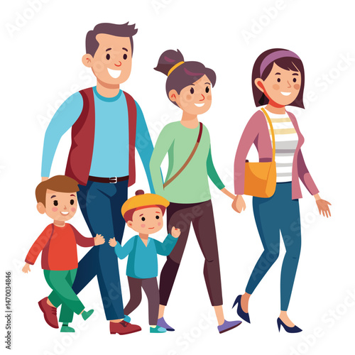 Happy family walking together (3)