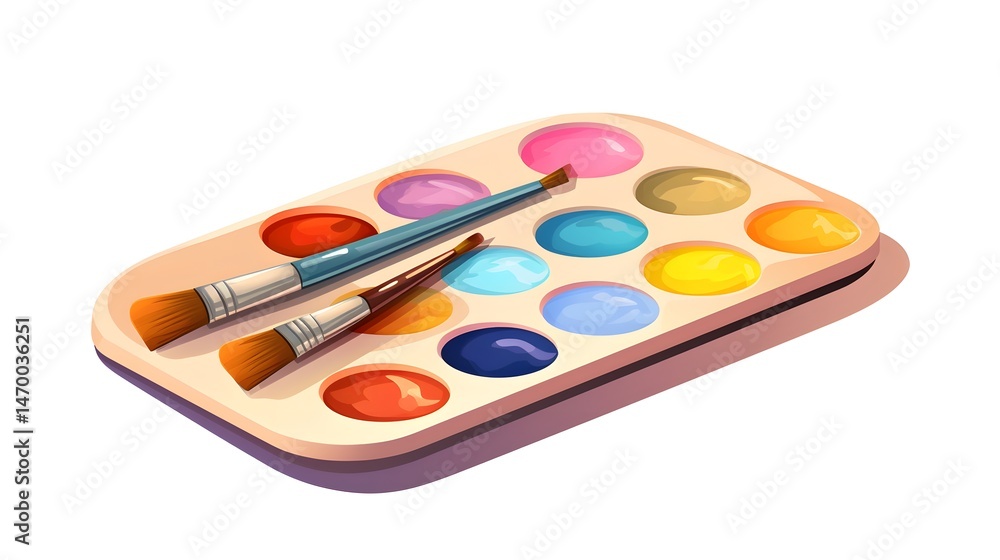 Professional artist's palette of paints for brush painting - Art2 Professional artist's palette of paints for brush painting - Art2