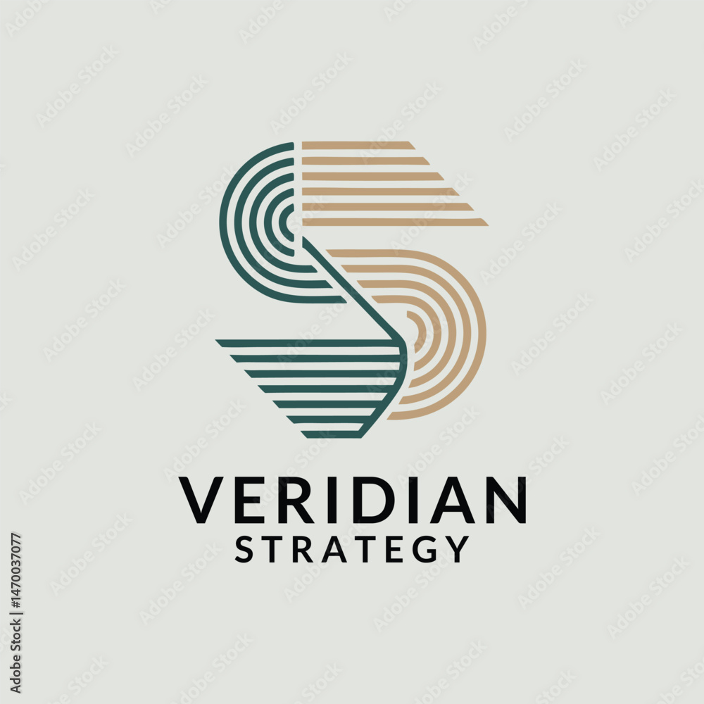 Fototapeta premium Abstract Letter S Logo Design for Veridian Strategy