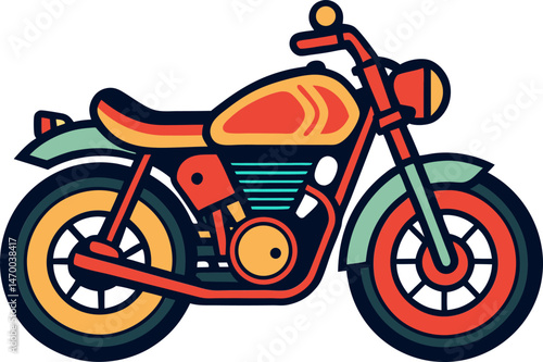 Classic motorcycle vector illustration for history of vehicles design content travel icons and hobby materials  