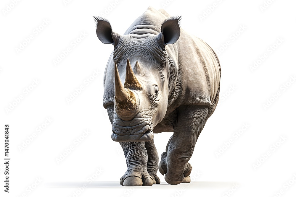 Fototapeta premium Powerful Rhinoceros Charge