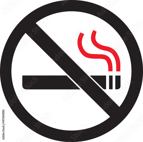 No smoking sign icon. Cigarette prohibited symbol. Vector illustration vectot