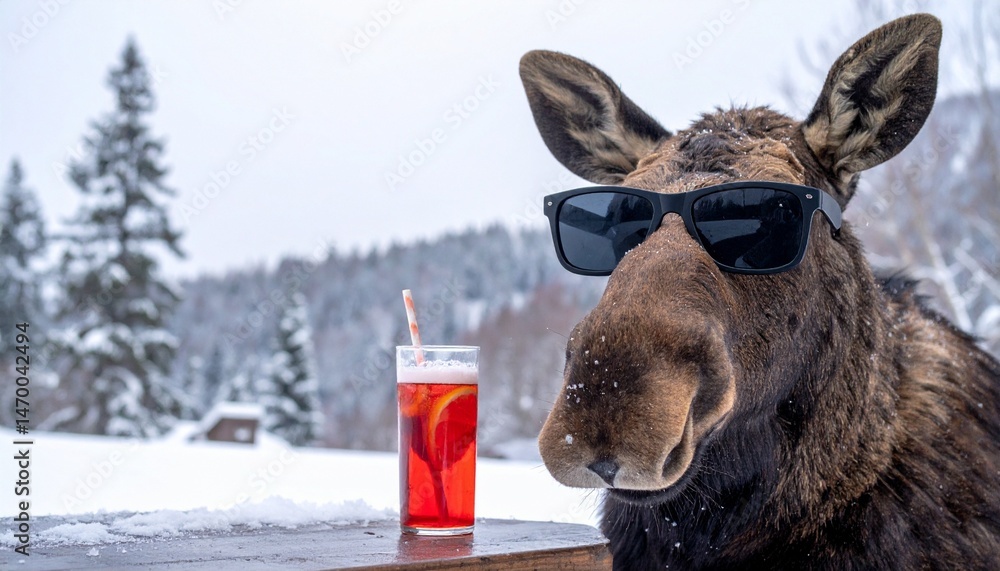 Fototapeta premium deer in snow