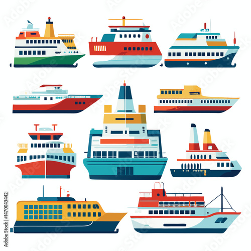 Nine classic Ferry arranged on a white background.