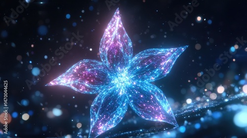 Wallpaper Mural Abstract digital flower design in a dark backdrop. Torontodigital.ca