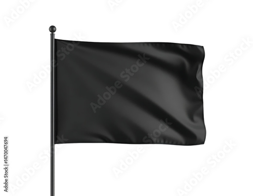 A black flag waving in the wind