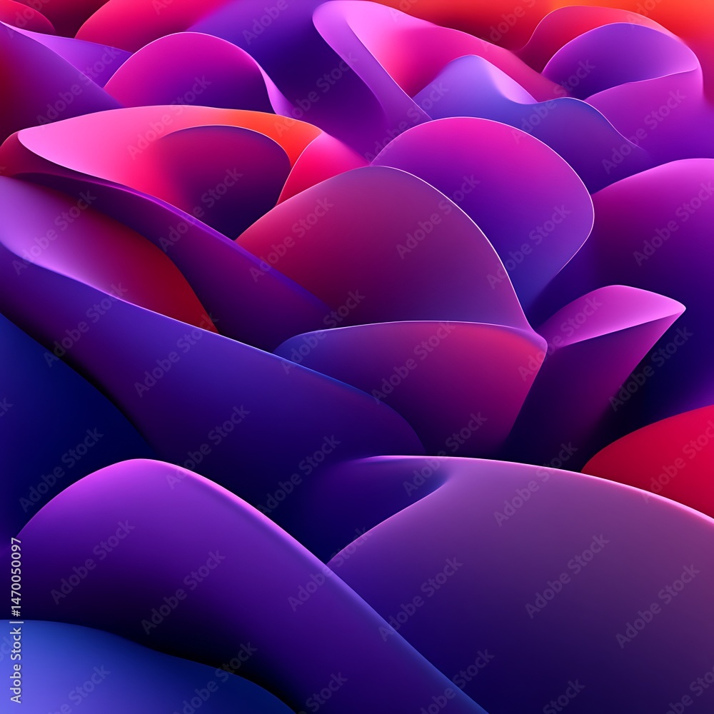 Obraz premium Abstract vibrant colorful wavy shapes