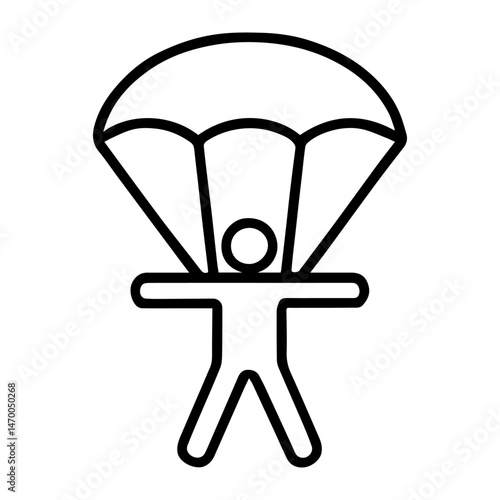 Parachutist icon on white background vector
Vector icon sport and health
