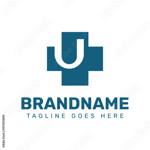 Letter U Medical Plus Logo, representing care, health, and trusted medical services