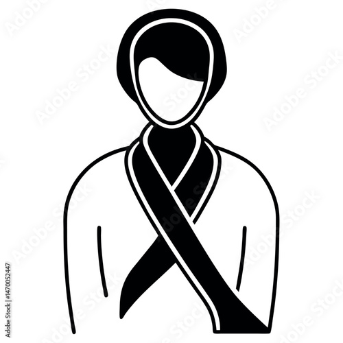 Diverse Women in Headscarves and Wraps, Simple Vector Icons
