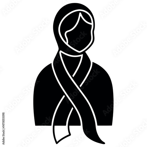 Diverse Women in Headscarves and Wraps, Simple Vector Icons