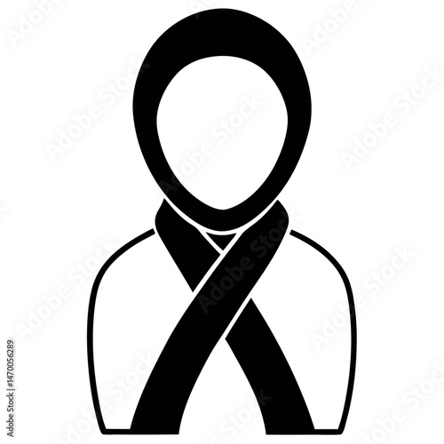 Diverse Women in Headscarves and Wraps, Simple Vector Icons