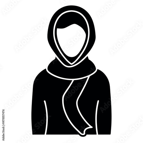 Diverse Women in Headscarves and Wraps, Simple Vector Icons