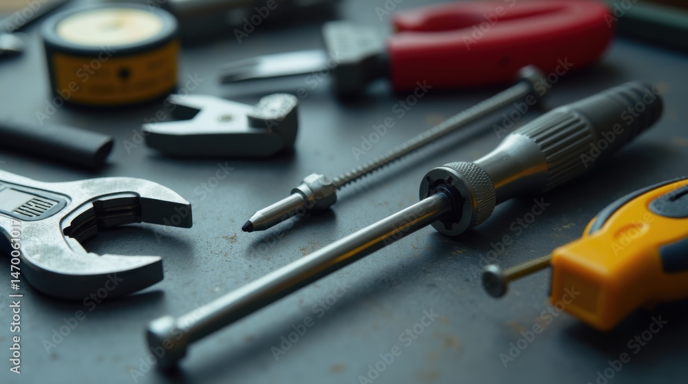 Fototapeta premium Technical tools on a desk