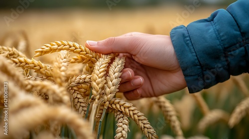 Woman harvesting golden wheat field images