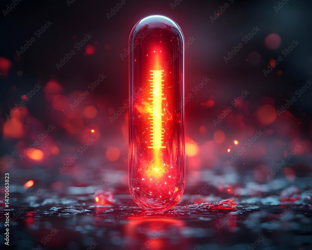 Glowing Thermometer Progress Bar