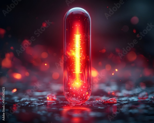 Obraz na płótnie Glowing Thermometer Progress Bar w salonie