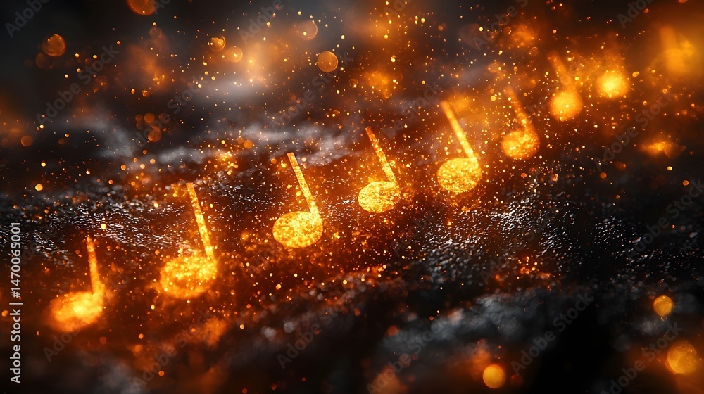 Glowing Music Notes Progress