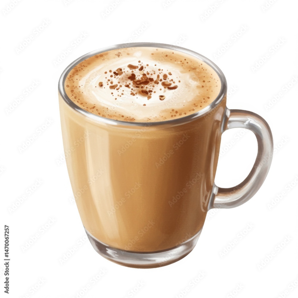 Warm Cappuccino in a Glass Mug Warm Cappuccino in a Glass Mug