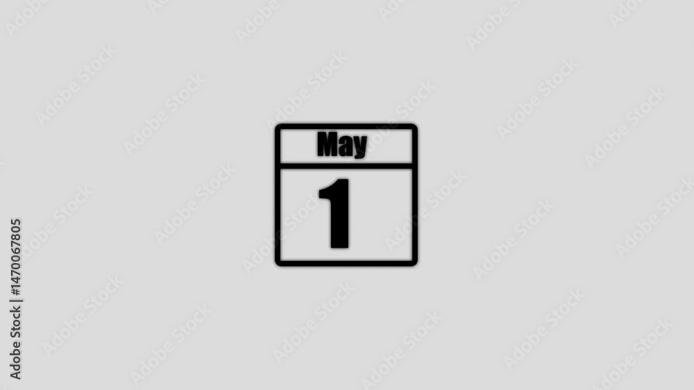 1 may calendar icon animation. Boost your productivity and impress clients with this sophisticated calendar animation. black color calendar on a white background. 1 may calendar icon animation. Boost your productivity and impress clients with this sophisticated calendar animation. black color calendar on a white background.