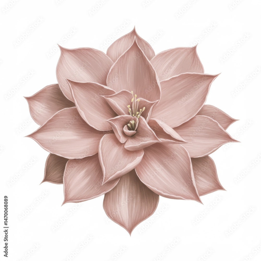 Fototapeta premium Blush Pink Succulent Flower with Soft Petals