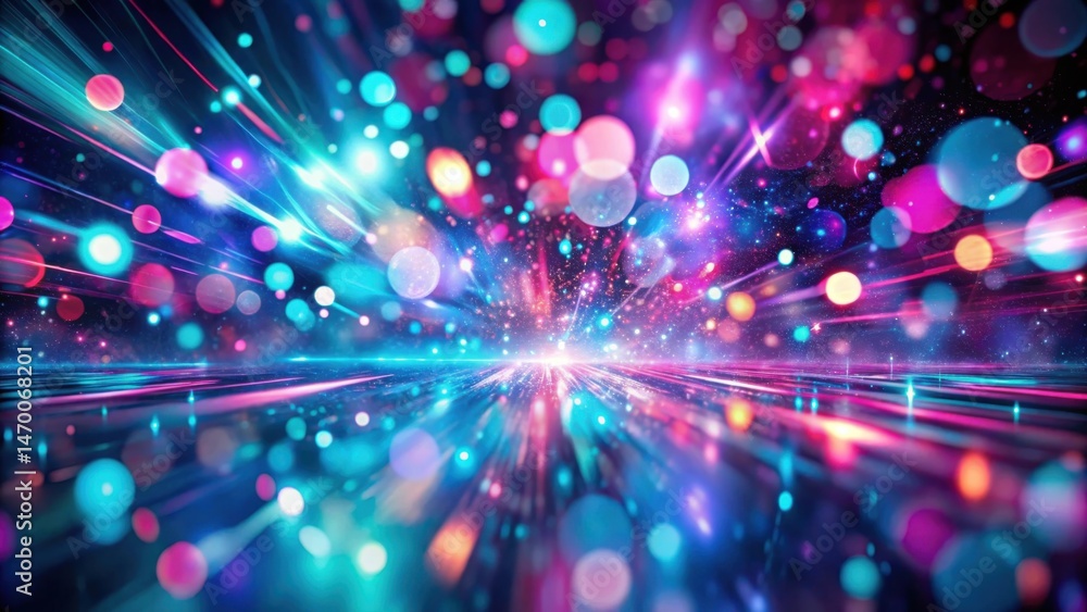 Fototapeta premium Abstract Futuristic Light Trails and Glowing Particles Background Featuring Vibrant Colors and Dynamic Movement