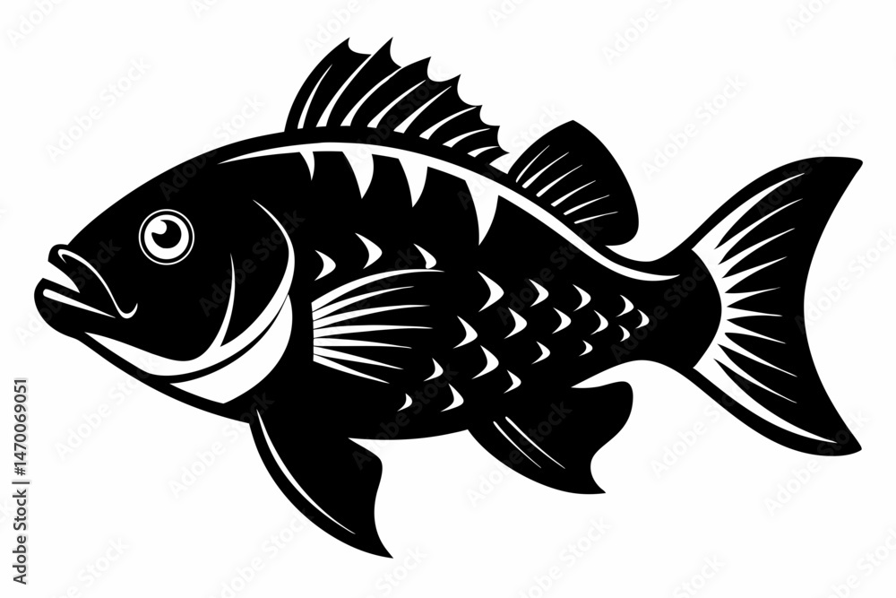 Fototapeta premium crappie sihouette black vector