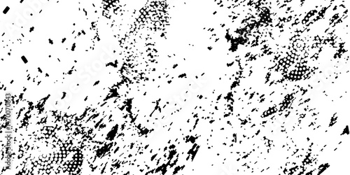 Black and white abstract grunge background with halftone style.
