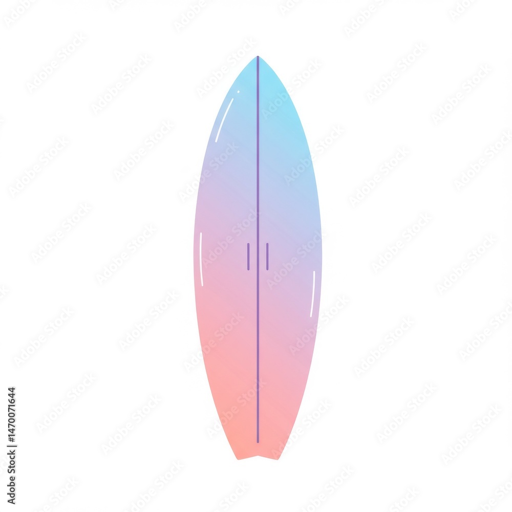 Pastel Gradient Surfboard Illustration Pastel Gradient Surfboard Illustration