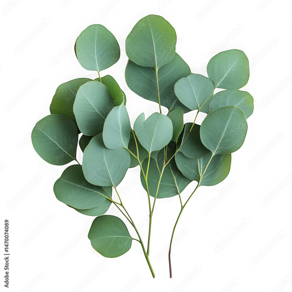 Eucalyptus branch isolated on transparent background for decoration, floral arrangements and graphic design use cases. Eucalyptus branch isolated on transparent background for decoration, floral arrangements and graphic design use cases.